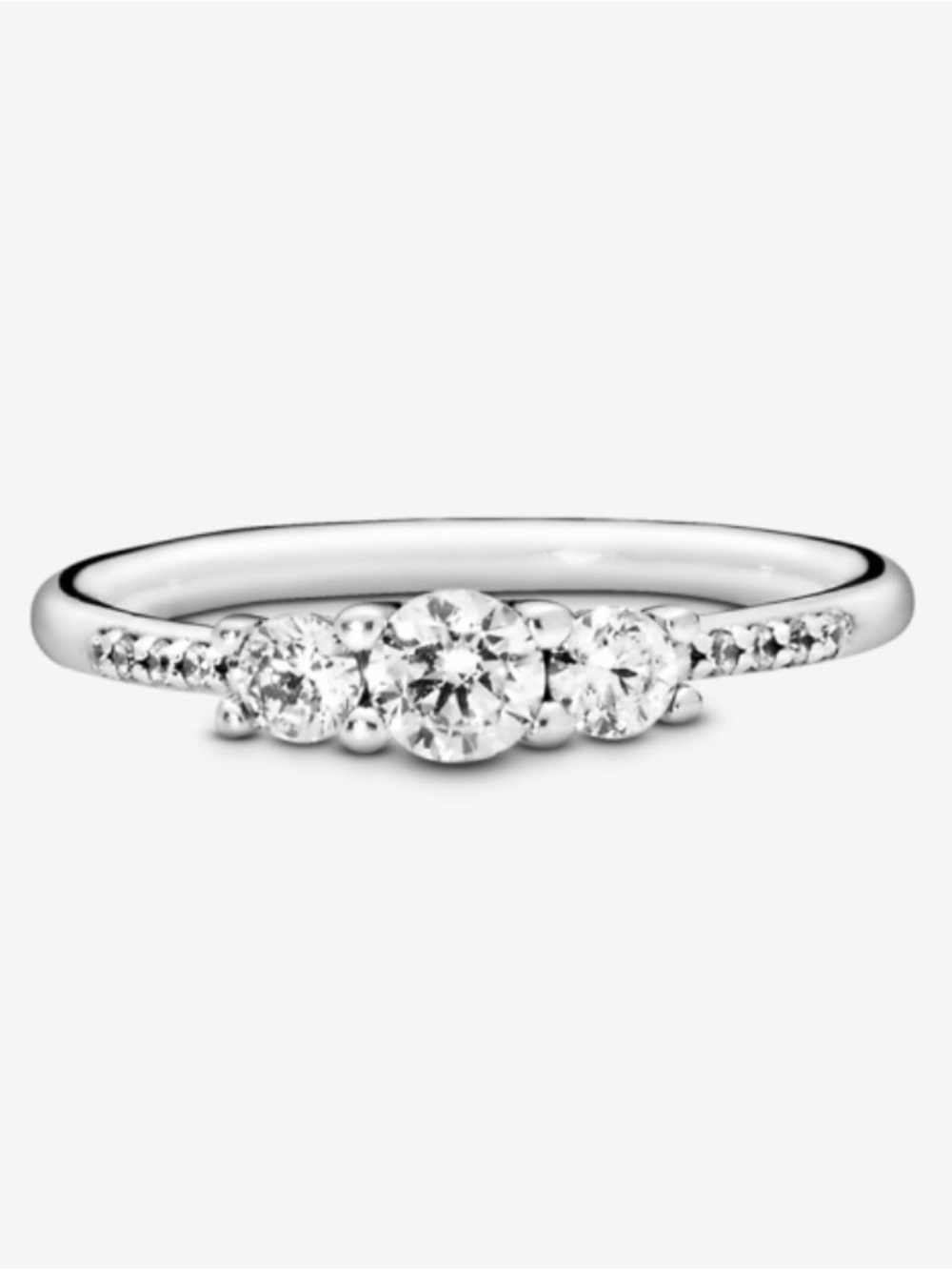 Pandora Fairytale Sparkle Ring Three Stone CZ Cubic Zirconia Sterling Silver - Picture 2 of 13